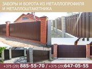 Заборы и ворота из металлопрофиля и металлоштакетника.