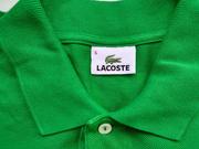 поло Lacoste приятного зеленого цвета размер M-L